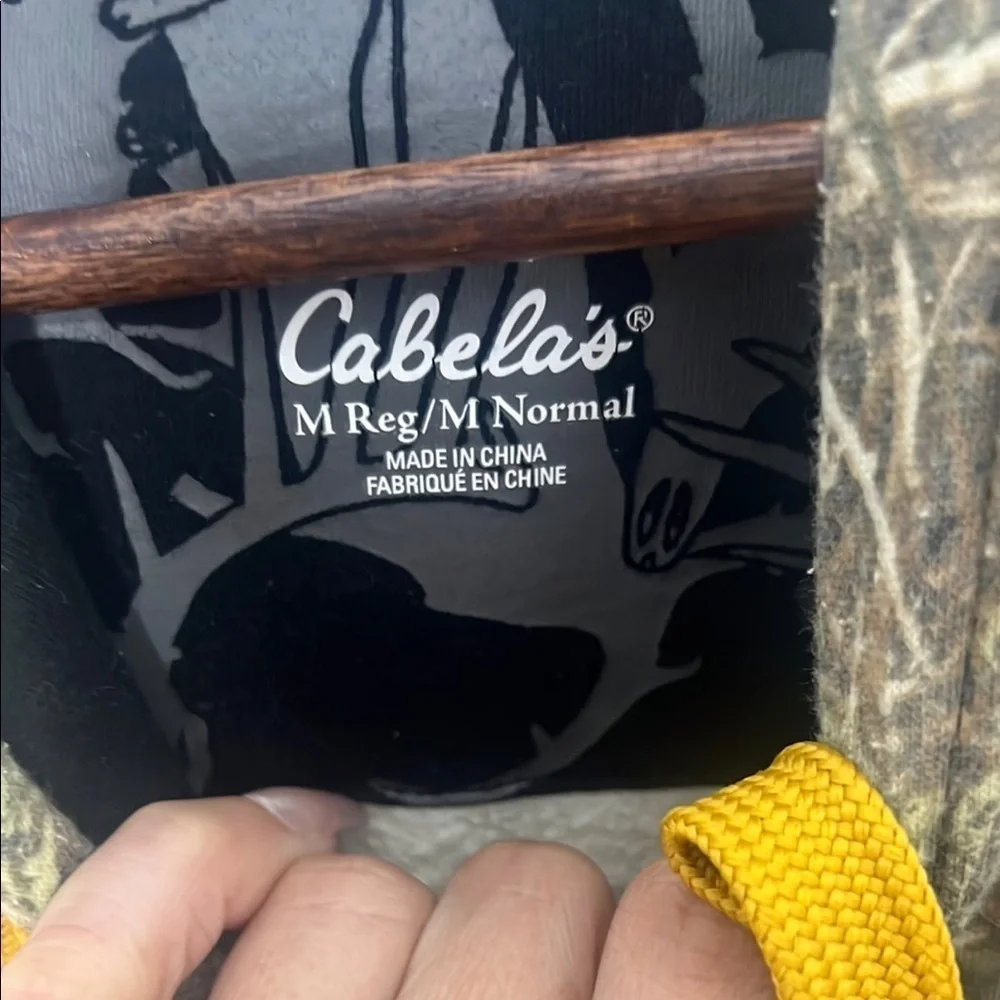 Cabela's Woodland Camo Hoodie with Yellow Accents